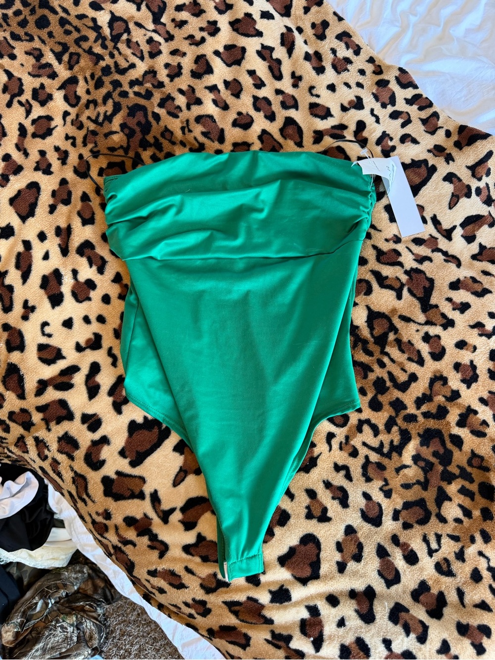 Women’s Strapless Green Bodysuit
